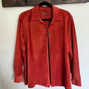 Golden Bear Suede Shirt in Vibrant Orange